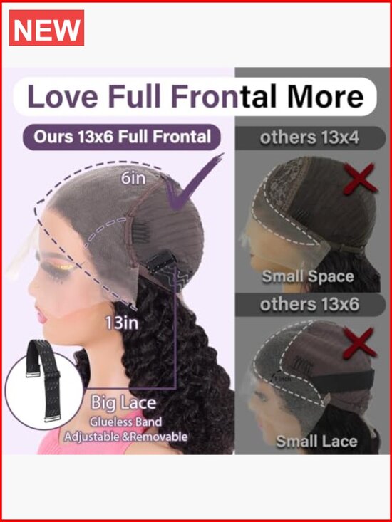 100% Human Hair 13x6 HD Lace Front Wig Deep Wave Bob Short Curly Wet and Wavy main image 4